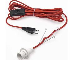 Konstsmide 2998-550 Anschlusskabel für Papiersterne mit Schalter / für Innen (IP20) / 230V Innen / rote Textilschnur