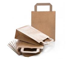 25 kleine braune natur Kraftpapier Papiertüte Papiertasche Geschenktüte Papierbeutel 18 x 8 x 22 cm Geschenkbeutel Verpackung Geschenk Mitgebsel give-away Tüte