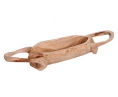 Trendy Home GmbH Teakschale mit Griff ca 70 cm lang Teakholz Holzdeko Süssigkeitenschale Obstschale Dekoschale