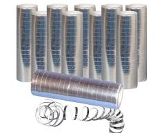 Sparpack: 10 x Luftschlangen Silber Metallic - 10 Rollen - Partydeko Fasching Karneval & Co.