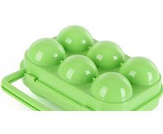 BrilliantDay Eier Aufbewahrungsbox Eierbehälter Vorratsdose Fach Multi in Kühlschrank Outdoor Picknick Camping Farbe Zufällig LianLe (Grün, 6 Fach)