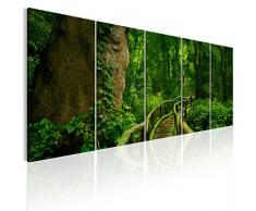 murando - Bilder Wald Landschaft 225x90 cm - Leinwandbilder - Fertig Aufgespannt - Vlies Leinwand - 5 Teilig - Wandbilder XXL - Kunstdrucke - Wandbild - Natur c-B-0291-b-m