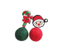 Meigold Weihnachten Ohrringe Weihnachtsstöcke Karikatur Haarballen Ohrringe Weihnachten Schmuck Damen Ohrringe Ohrstecker Weihnachtsgeschenke （Rot+Grün） size 10 * 3cm