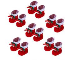 CHBOP 12 x Nikolausstiefel zum Befüllen und Aufhängen Weihnachts Stiefelchen Weihnachten Dekoration Geschenktüten mit Klingel