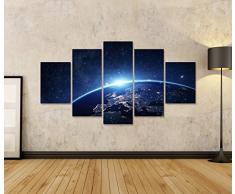 islandburner Bild Bilder auf Leinwand 5 teilig Erde Weltall Poster, Leinwandbild, Wandbilder
