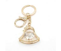 CHENSHUANG Legierung Kristall Glocke Schlüsselanhänger Rucksack Männer und Frauen Auto Schlüssel Dekoration