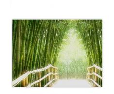 Leinwandbild 100x75 cm - Top - Wandbild XXL Kunstdruck Leinwand Bild Wanddeko Canvas - BAMBOO WALK - Bambusweg Bambuswald Dschungel Asia Asien Bamboo Way – no. 002, Qualität Leinwand:Premium