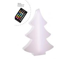 8 seasons design - Designleuchte LED Tannenbaum Shining Tree (78 cm groß, multicolor, dimmbar, Farbwechsel, Fernbedienung, IP44, Indoor & Outdoor) weiß