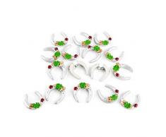 Logbuch-Verlag 16 kleine Hufeisen Silber 4 cm mit Klebepunkt Tischdeko Streudeko Glücksbringer Talisman zu Silvester Hochzeit Neujahr Geburtstag Geschenkverpackung