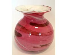 Kugelvase farbige Glaskugelvase rose beige weiss marmoriert mundgeblasene Kristallglasvase Durchmesser 9 cm Oberstdorfer Glashütte