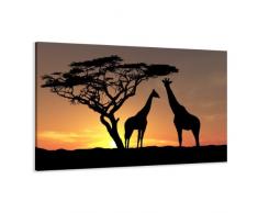 bestpricepictures 120 x 80 cm Bild auf Leinwand Afrika Giraffe 5034-SCT deutsche Marke und Lager - Die Bilder/das Wandbild/der Kunstdruck ist fertig gerahmt