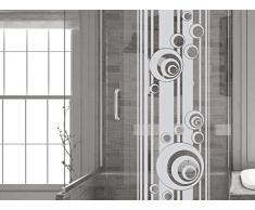 GRAZDesign 980046_57 Fenstertattoo Retro - Streifen und Kreise | Fensterfolie für Badezimmer - Glastattoo für Dusche (160x57cm)