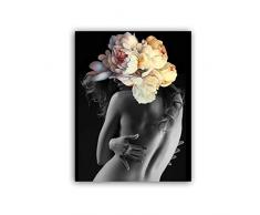 Yuhang Nordic Bild Poster Dekorative Wandblumenfeder Akt Ölgemälde Leinwand Wandkunst Küche Wohnzimmer (Color : Jy1161, Size (Inch) : 40x50cm no Frame)