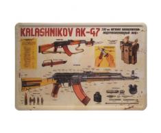 Blechschild Kalashnikov AK-47 Gewehr 20 x 30 cm Blech 146