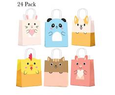 NIMU 24 Stück Geschenktüten Kindergeburtstag Mitgebsel Partytüten Papier Kindergeburtstag Regenbogen Papiertüte Candy Tüten Geeignet Für Party Geburtstagsparty Animal Farm De