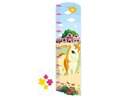 dekodino® Wandtattoo Kinderzimmer Messlatte Pony Pferdehof Mädchen