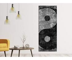 Leinwandbilder schwarz weiß 1Tlg 40x100cm Yin & Yang Symbol Feng Shui Zen Leinwandbild Kunstdruck Wand Bilder Vlies Wandbild Leinwand Bild Druck 9ZA2505, Leinwandbild Gr. 1:40cmx100cm