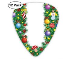 Guitar Picks Zuckerstangen Pilze Engelsfigur auf Weihnachtsbaum Saisonale Zusammensetzung und Buchstabe U, für Bass Electric Acoustic Guitars-12 Pack