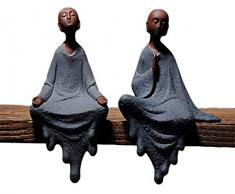 QMZDXH Buddha Statue Sitzend, Keramik-Figur, Kleiner Süßer Buddha, Mönch-Figur, Ornamente Geschenk, Chinesische Zarte Keramik Kunst Und Handwerk