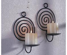 WANDKERZENHALTER Serie | Verschiedene Ausführungen und Formen, Kerzenhalter 2er Set:Kerzenhalter Spirale 301552