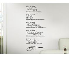 Grandora W976 Wandtattoo Zitat Achte auf deine Gedanken... Talmud weiß (BxH) 25 x 58 cm