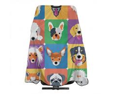 Überblick Hund Hund Hund Hirte Labrador Karte Multi-Aufzuchtung Tiere Haarschnitt Capo 55 x 66 Zoll Friseursalon Capo mit einstellbarem Schnappverschluss