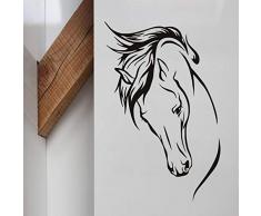 JXNY Wandtattoo Pferdekopf Wandbild abnehmbare Aufkleber Wohnzimmer Dekoration Tierheim Dekoration 59cmx93cm