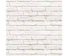 murando - Fototapete selbstklebend 10m 3D Tapete Wandtattoo dekorative Möbelfolie Dekorfolie Fotofolie Wandaufkleber Wandposter Wandsticker - Ziegel weiß Ziegelwand Ziegelmauer f-B-0229-an-a