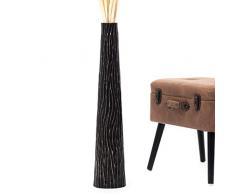 Leewadee Große Bodenvase für Dekozweige hohe Standvase Design Holzvase 75 cm, Mangoholz, schwarz