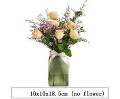 YLA farbige Vase aus Milchglas, Blumenvase für Zuhause, Modell, Raumdekoration, Blumenvase Grün M