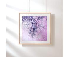 Fotografie Print Kunstdruck 14x14cm Zweige quadratisch Herbstlila purple