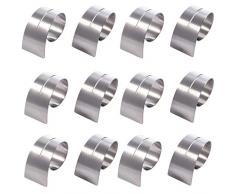 SIDCO Serviettenringe 12 x Serviettenhalter Ring Silber Edelstahl Tuchring Hochzeit