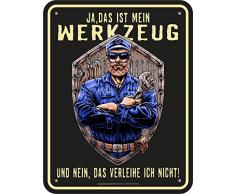 Original RAHMENLOS® Blechschild für den Mechaniker und Schrauber: Ja, das ist mein Werkzeug - und nein, das verleihe ich nicht!