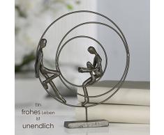 Casablanca - Skulptur, Design Figur - Circles - Höhe: 23 cm - Eisen brüniert