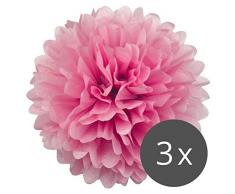 PomPoms 3er Set (Pompons) VIELE FARBEN 20/30cm DIY Deko für Party, Hochzeit oder Baby Shower | Pom-Poms (Ponpons) von Simplydeko (Pink, 30 cm)