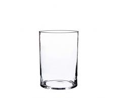 INNA-Glas Zylindrische Glasvase Sansa, transparent, 20cm, Ø 15cm - Tischvase - Glas Vase