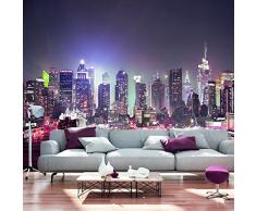 Vlies Fototapete 350x245 cm - 3 Farben zur Auswahl - Top Tapete Wandbilder XXL Wandbild Bild Fototapeten Tapeten Wandtapete New York City Stadt NY Manhattan Nacht Panorama Hochhaus d-C-0012-a-c