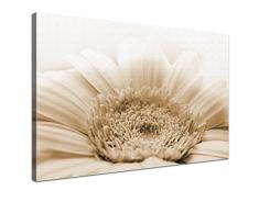 LANA KK - Leinwandbild Gerbera Natur mit Blumen auf Echtholz-Keilrahmen â Frühling und Natur Fotoleinwand-Kunstdruck in braun, einteilig & fertig gerahmt in 60x40cm