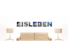Wandtattoo farbige Wandschrift Städtename Eisleben mit Sehenswürdigkeiten 80 x 11 cm Länge