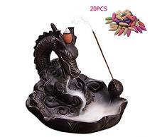 Räucherstäbchen Halter, Zuhause Räucherstäbchenhalter Drache Rückfluss Räuchergefäß mit 10PCs Rückfluss Räucherkegel