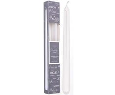 Naturhunger 1 Paar hochwertige Dinnerkerzen - Tafelkerzen - Stabkerzen, Farbe: Metallic Weiss