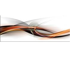 artissimo, Glasbild, 80x30cm, AG1946A, Fire & Light, abstrakte Welle, Bild aus Glas, Moderne Wanddekoration aus Glas, Wandbild Wohnzimmer modern