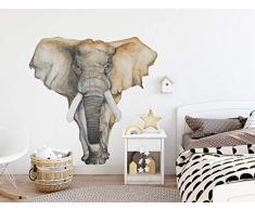 Wandtattoo Aquarell Elefant Wandsticker Afrika Dekoration Safari Tiere