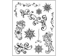 Viva Decor Silikonstempel Weihnachtsstrümpfe und Schnörkel 14 x 18 cm