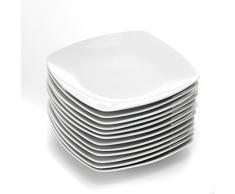 MALACASA, Serie Julia, 12 TLG. Set KLEIN Dessertteller Porzellan Kuchenteller für 12 Personen