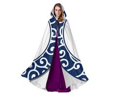 QuqUshop Chinesische Porzellanmalerei Stil Porzellanteller Männer S Mit Kapuze Mantel Cape Mantel Frauen 59 Zoll Für Weihnachten Halloween Cosplay Kostüme