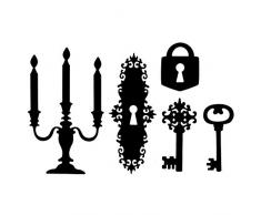 Stanzschablonen | Kerzenleuchter & Schlüssel | 5 Stück