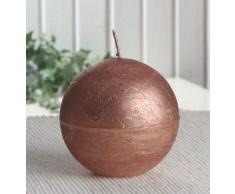 Rustik-Kugelkerze, 8 cm Ø, Kupfer-metallic