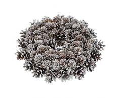 Zapfenkranz Grau Mit Tannenzapfen und Glitzer Country Home Landhaus Weihnachten Kranz Dekoration Advent Zapfen Türdeko