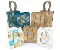 Arteza Geschenktüten, 24 x 17.8 x 8.6cm groß, 15 Tüten in 3 Farben mit 5 verschiedenen Designs, 3 Papiertüten in jedem Stil, für Feiertage, Graduierungen, Geburtstagsfeiern